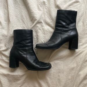 Black squared toed boots